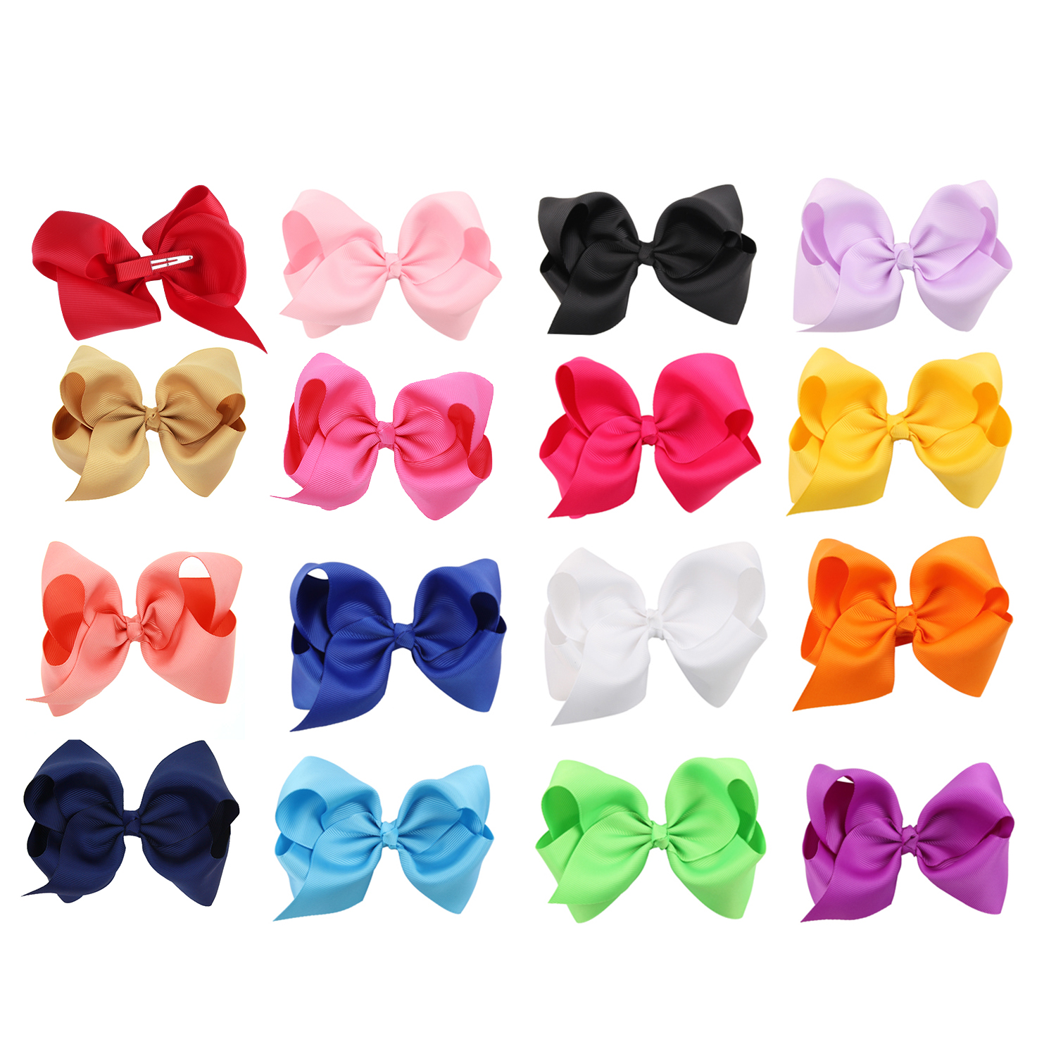 16 pcs 5  " Boutique Girls Hair Bows Hair Clips For Baby Girls Toddlers