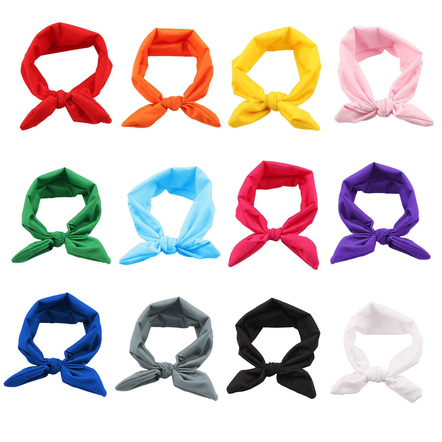 12Pcs Baby Girls Toddler Infant Newborn Rabbit Ear Headband Hair bands