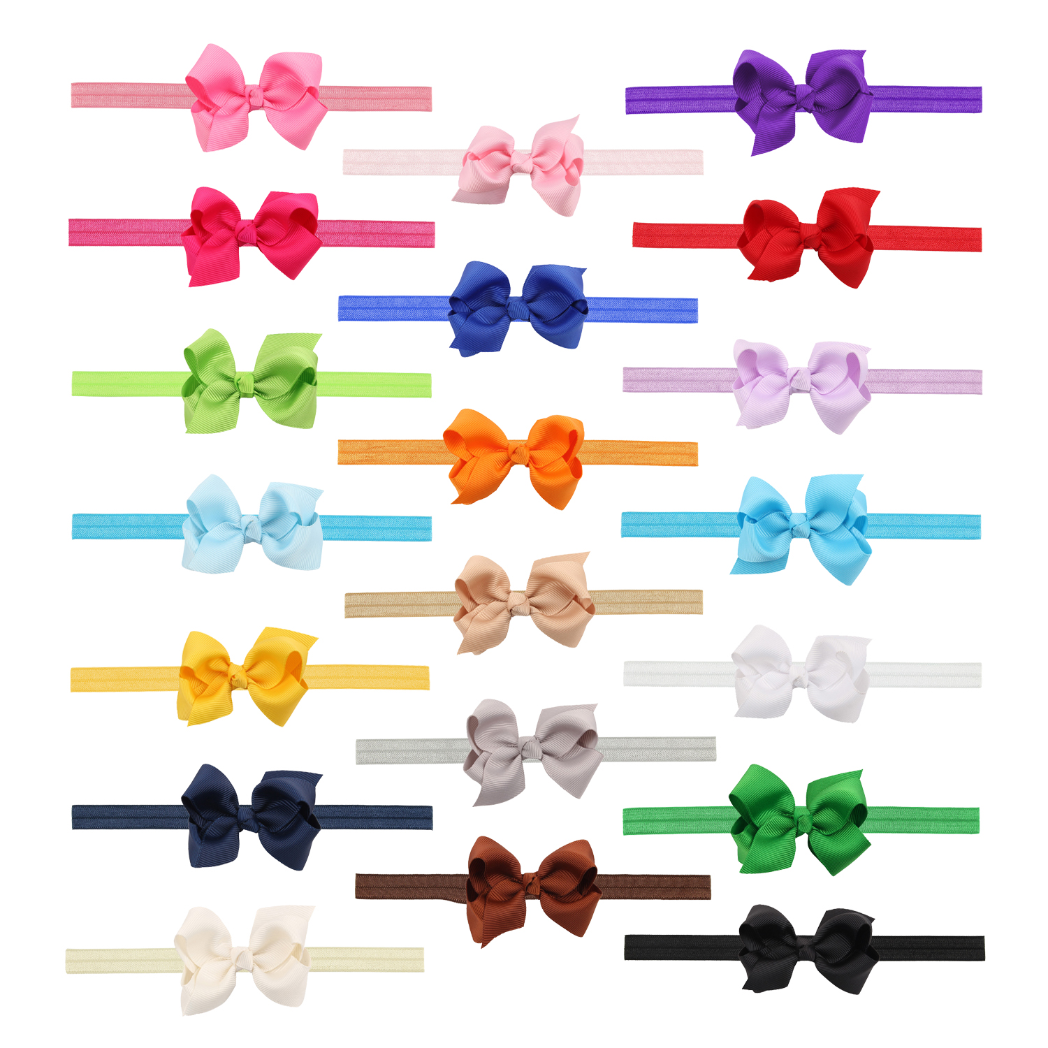 20 pcs  3 " Hair Bows Hair band Headband For Newborn Baby Girls Toddlers