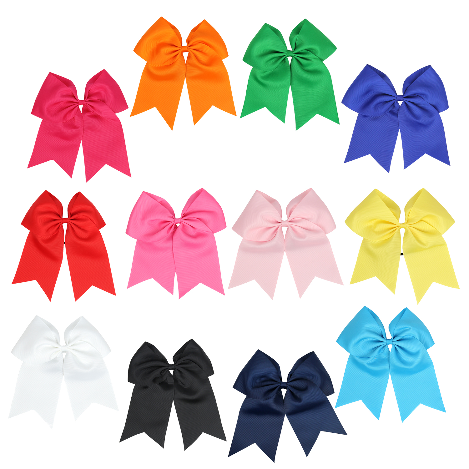 12 Pcs 8“ Jumbo Cheer Bows Ponytail Holder Cheerleading Bows Hair Tie for Teens Girl