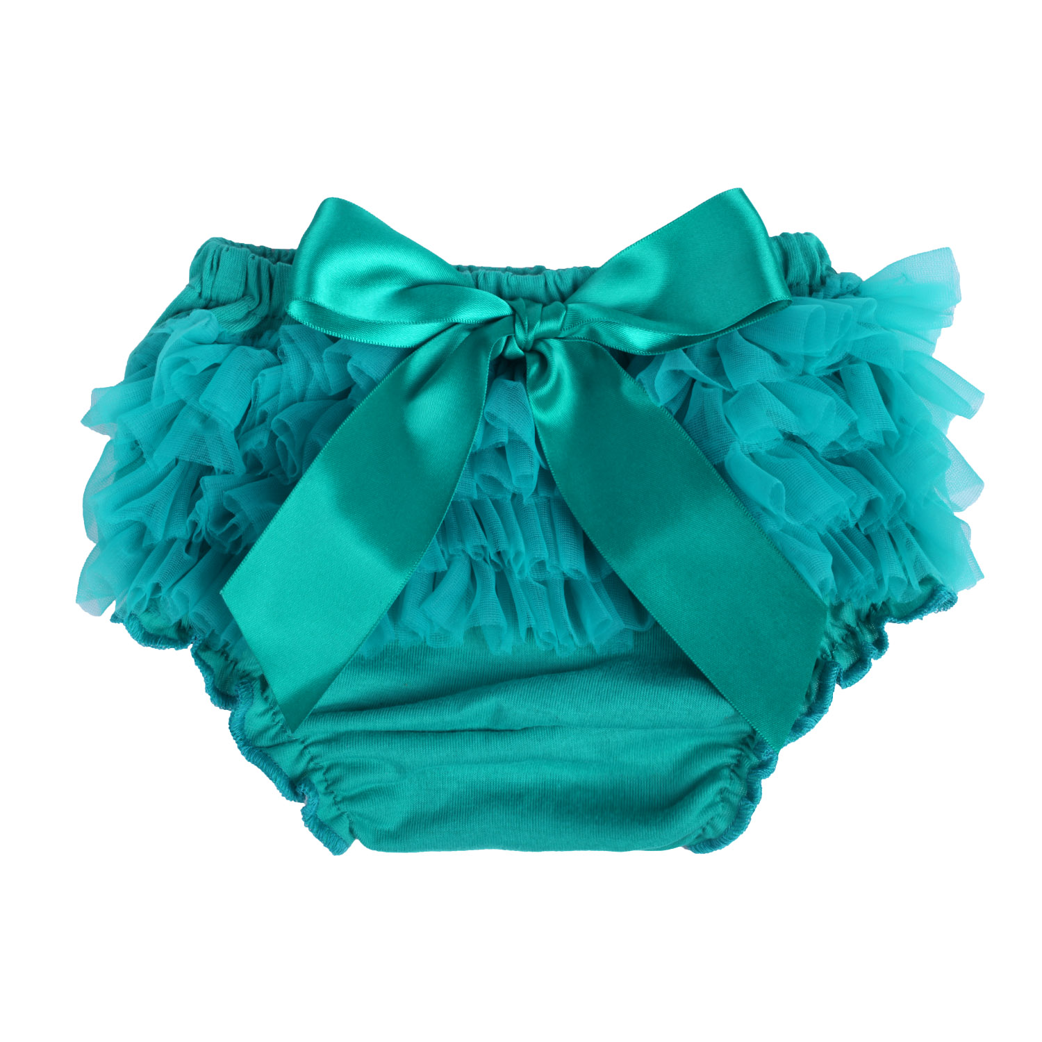 Teal Ruffle Bloomer Diaper Cover for Baby Girls Toddlers-bloomer