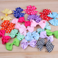 2.75 -3.5 " 19 Pcs Boutique Girls Hair Bows Hair Clips For Baby Girls 