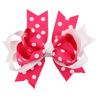 5 pcs 4.5 " Boutique Spike Dots Girls Hair Bows Hair Clips For Baby Girls 