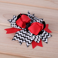 6 pcs 4.5 " Boutique Spike Stacks Girls Hair Bows Hair Clips For Baby Girls Toddler