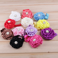 12Pcs Rose Flower Infant Hair Bows Hair band Headband For Newborn Baby Girls Toddlers