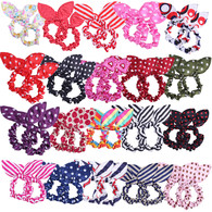 20 pairs Baby Girl Rabbit Ear Hair Rope Elastic Bunny Ear Hair Holder for Baby Girls Toddlers