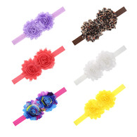 6 pcs 2.5" 2 Flower Hair band Headband For Newborn Baby Girls Toddlers