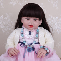 Blue Chunky Bubblegum Necklace and Bracelet set for Kids Girls