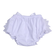 White Ruffle Bloomer Diaper Cover for Baby Girls Toddlers