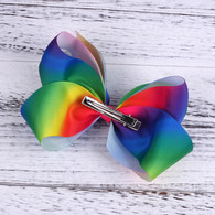 Larger Boutique 6 inch Rainbow Hair Bows Clips For Baby Girls Teens Toddlers Gifts 12 Pcs